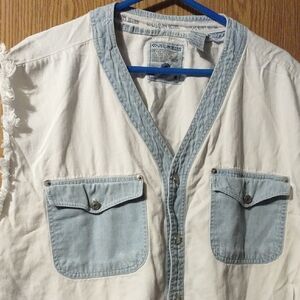 Coliseum Blues White Sleeveless Shirt
